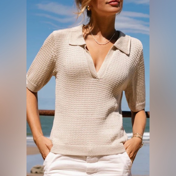 Ravella Sweaters - Ravella Waverly Knit Polo - Silk & Cashmere